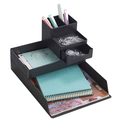 Artikelbild 4 für Zeller Schreibtisch-Organizer Utensilien schwarz Kunststoff 4 Fächer 15,3 x 11,2 x 9,3 cm, Artikelnummer 165169