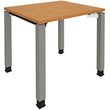 Artikelbild 1 für fm Sidney höhenverstellbarer Schreibtisch buche rechteckig, 4-Fuß-Gestell Quadratrohr silber 80,0 x 80,0 cm, Artikelnummer 352983