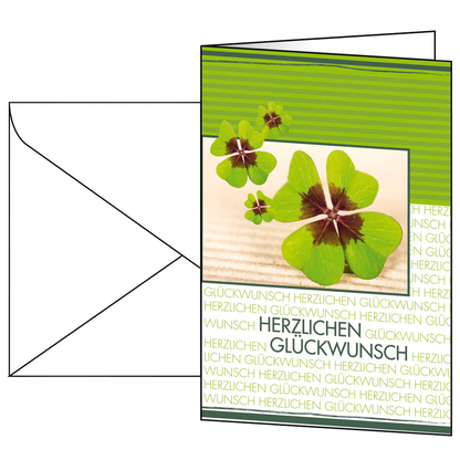 Artikelbild für SIGEL Glückwunschkarten Kleeblatt DS004 DIN A6, 10 St., Artikelnummer 158808