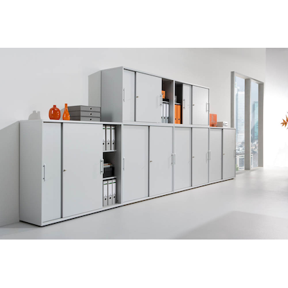 Artikelbild 4 für HAMMERBACHER Schiebetürenschrank, V1752S/5/5/RE lichtgrau 1 Fachboden 120,0 x 40,0 x 74,8 cm, Artikelnummer 977876