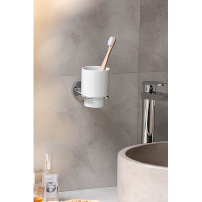 Artikelbild 4 für WENKO Zahnputzbecher Isera silber/weiß, 1 St., Artikelnummer 807604