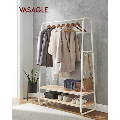 Artikelbild 3 für VASAGLE Kleiderständer braun Metall 6 Haken 100,0 x 160,0 cm, Artikelnummer 290199