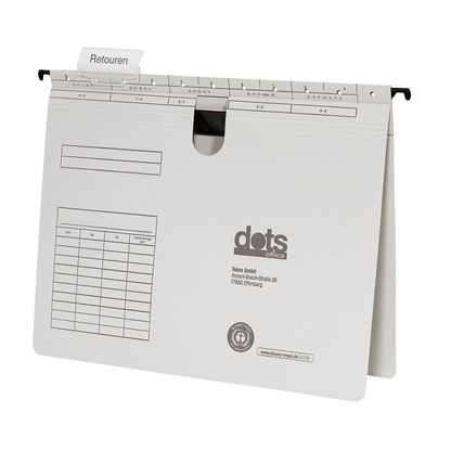 Artikelbild 4 für AKTION: dots Hängehefter Karton lichtgrau DIN A4 1x kaufmännische BZ-Heftung, 25 St., Artikelnummer 950451