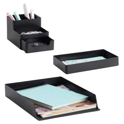 Artikelbild 5 für Zeller Schreibtisch-Organizer Utensilien schwarz Kunststoff 4 Fächer 15,3 x 11,2 x 9,3 cm, Artikelnummer 165169