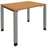 Artikelbild 1 für fm Sidney höhenverstellbarer Schreibtisch buche rechteckig, 4-Fuß-Gestell Quadratrohr silber 100,0 x 80,0 cm, Artikelnummer 353117