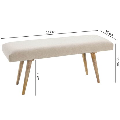 Artikelbild 3 für WOHNLING Sitzbank WL5.329 beige Stoff 117,0 cm, Artikelnummer 545261
