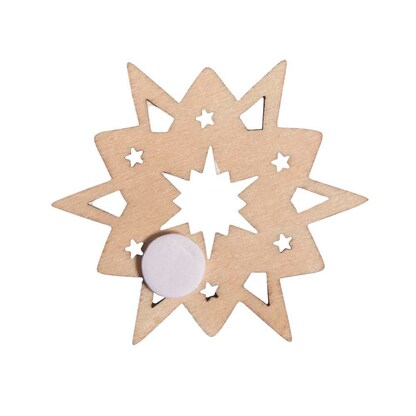 Artikelbild 2 für Rayher Holz-Streudeko natur, rot, weiß Stern, 17 St., Artikelnummer 433549