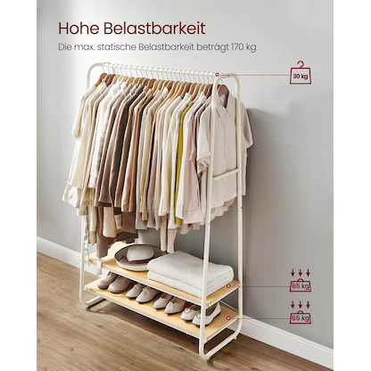 Artikelbild 6 für VASAGLE Kleiderständer braun Metall 6 Haken 100,0 x 160,0 cm, Artikelnummer 290199