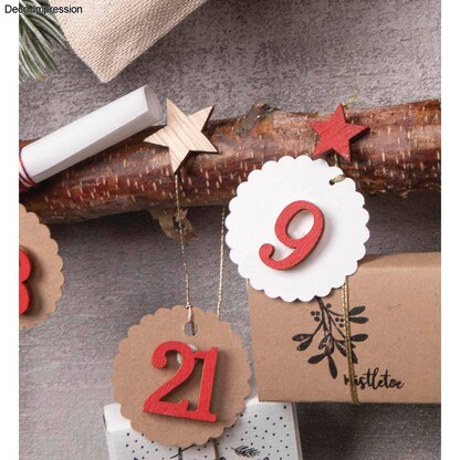 Artikelbild 3 für Rayher Holz-Streudeko natur, rot, weiß Stern, 17 St., Artikelnummer 433549