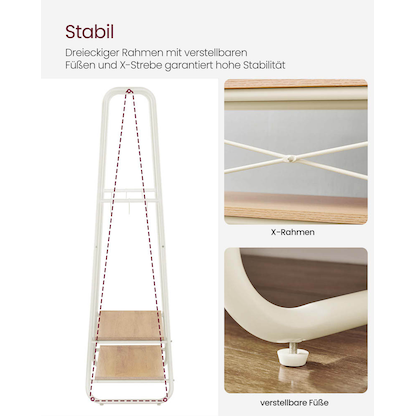 Artikelbild 7 für VASAGLE Kleiderständer braun Metall 6 Haken 100,0 x 160,0 cm, Artikelnummer 290199