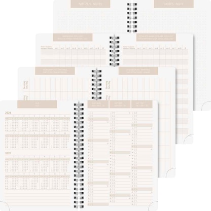 Artikelbild 4 für BRUNNEN Schülerkalender Linen 2026/2027 hellbraun, weiß, 1 St., Artikelnummer 805067