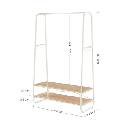 Artikelbild 2 für VASAGLE Kleiderständer braun Metall 6 Haken 100,0 x 160,0 cm, Artikelnummer 290199