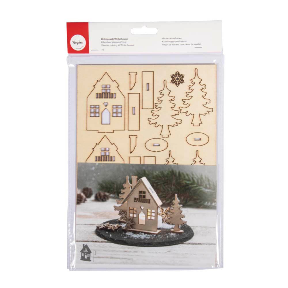 Rayher Stanzschablone Winterhäuser 4-teilig - Für Karten & Scrapbooking
