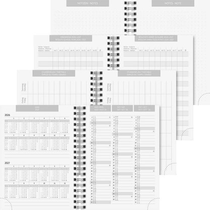 Artikelbild 4 für BRUNNEN Schülerkalender einfach Nö 2026/2027 grau, 1 St., Artikelnummer 805079