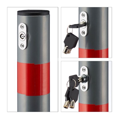 Artikelbild 5 für relaxdays Absperrpfosten grau/rot, 1 St., Artikelnummer 473944