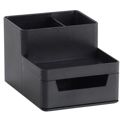 Artikelbild 2 für Zeller Schreibtisch-Organizer Utensilien schwarz Kunststoff 4 Fächer 15,3 x 11,2 x 9,3 cm, Artikelnummer 165169