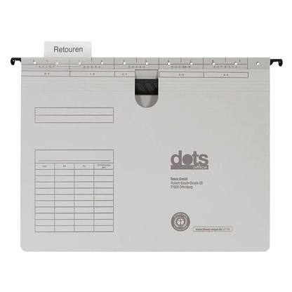 Artikelbild 5 für AKTION: dots Hängehefter Karton lichtgrau DIN A4 1x kaufmännische BZ-Heftung, 25 St., Artikelnummer 950451