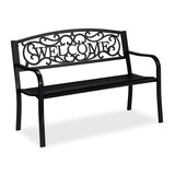 Artikelbild 1 für relaxdays Gartenbank 10030918_0 schwarz Metall 127,0 cm, Artikelnummer 767762
