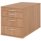 Artikelbild 1 für HAMMERBACHER TC30 Rollcontainer nussbaum 4 Auszüge 42,8 x 80,0 x 51,2 cm, Artikelnummer 375398