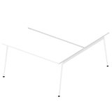 Artikelbild 1 für Quadrifoglio Doppelschreibtisch weiß rechteckig, 4-Fuß-Gestell weiß 140,0 x 164,0 cm, Artikelnummer 592634
