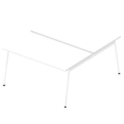 Artikelbild für Quadrifoglio Doppelschreibtisch weiß rechteckig, 4-Fuß-Gestell weiß 140,0 x 164,0 cm, Artikelnummer 592634