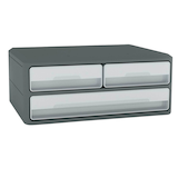 Artikelbild 1 für cep Schubladenbox MoovUp lichtgrau 1090216361, DIN A4 quer mit 3 Schubladen, 1 St., Artikelnummer 431682