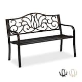 Artikelbild 1 für relaxdays Gartenbank 10030988_1254 schwarz/bronze Metall 127,5 cm, Artikelnummer 770624
