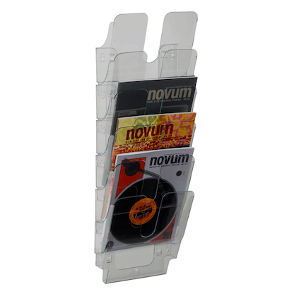 Artikelbild für DURABLE Wandprospekthalter Flexiplus transparent DIN A4 hoch 6 Fächern 24,7 x 10,0 x 74,5 cm, 1 St., Artikelnummer 483610