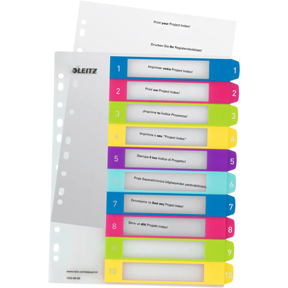 Artikelbild 3 für LEITZ Ordnerregister WOW DIN A4 Vollformat, Überbreite 1-10 farbig 10-teilig, 1 Satz, Artikelnummer 893053