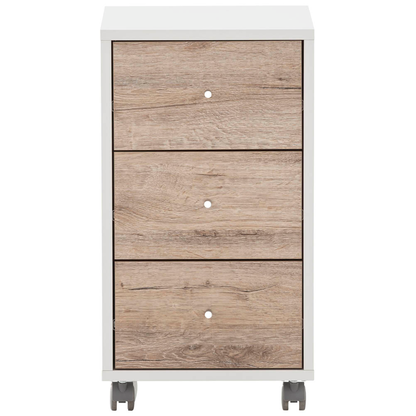 Artikelbild 8 für MÖBELPARTNER 400 Rollcontainer weiß, wildeiche 3 Auszüge 32,6 x 39,1 x 59,7 cm, Artikelnummer 774032