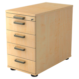 Artikelbild 1 für HAMMERBACHER SC50 Standcontainer ahorn 5 Auszüge Kunststoff-Relinggriff silber 42,8 x 80,0 x 72,0 - 76,0 cm, Artikelnummer 860072