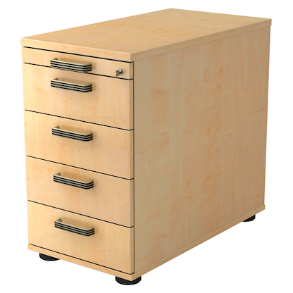 Artikelbild für HAMMERBACHER SC50 Standcontainer ahorn 5 Auszüge Kunststoff-Relinggriff silber 42,8 x 80,0 x 72,0 - 76,0 cm, Artikelnummer 860072