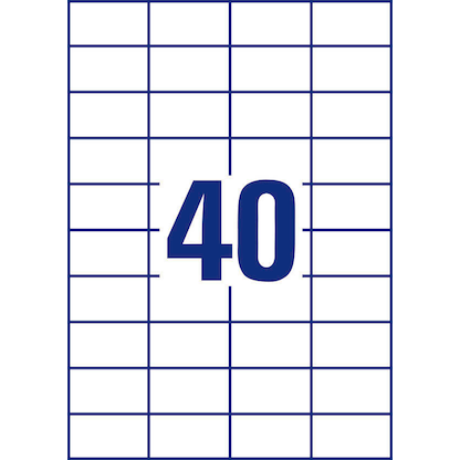 Artikelbild 2 für office discount Etiketten weiß 52,5 x 29,7 mm, 100 Blatt, Artikelnummer 711531