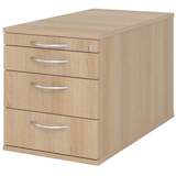 Artikelbild 1 für HAMMERBACHER TC30 Rollcontainer eiche 4 Auszüge 42,8 x 80,0 x 51,2 cm, Artikelnummer 376139