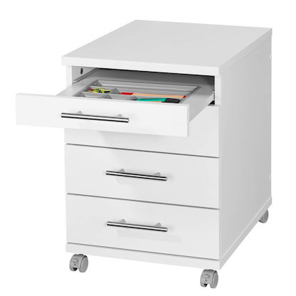 Artikelbild 6 für MÖBELPARTNER Rollcontainer weiß 4 Auszüge 42,0 x 50,0 x 56,9 cm, Artikelnummer 157628