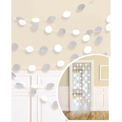 Artikelbild für amscan® Hängegirlanden Glitzer weiß 6 St., Artikelnummer 995807