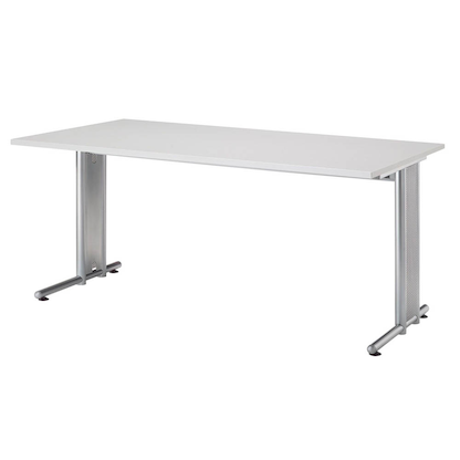 Artikelbild 2 für HAMMERBACHER NS16 Schreibtisch lichtgrau rechteckig, C-Fuß-Gestell silber 160,0 x 80,0 cm, Artikelnummer 865422