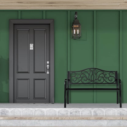 Artikelbild 3 für relaxdays Gartenbank 10030988_46 schwarz Metall 127,5 cm, Artikelnummer 770659