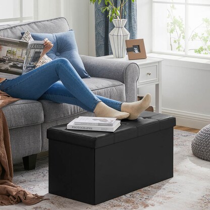 Artikelbild 6 für SONGMICS Sitztruhe LSF105 schwarz Leder 76,0 cm, Artikelnummer 439028