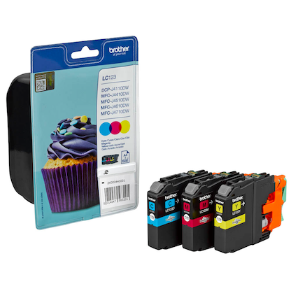 Artikelbild für brother LC-123C/M/Y cyan, magenta, gelb Druckerpatronen, 3er-Set, Artikelnummer 889451