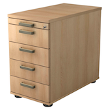 Artikelbild 1 für HAMMERBACHER SC50 Standcontainer eiche 5 Auszüge Kunststoff-Relinggriff silber 42,8 x 80,0 x 72,0 - 76,0 cm, Artikelnummer 860357