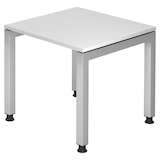 Artikelbild 1 für HAMMERBACHER JS08 höhenverstellbarer Schreibtisch weiß rechteckig, 4-Fuß-Gestell silber 80,0 x 80,0 cm, Artikelnummer 864088