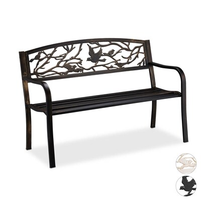 Artikelbild für relaxdays Gartenbank 10030989_1254 braun Metall 127,0 cm, Artikelnummer 770642