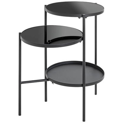 Artikelbild für HAKU Möbel Beistelltisch rund Sicherheitsglas schwarz 56,0 x 39,0 x 71,0 cm, 1 St., Artikelnummer 142608