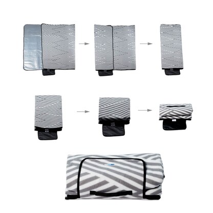 Artikelbild 10 für relaxdays Picknickdecke isoliert grau/weiß 200,0 x 200,0 cm, 1 St., Artikelnummer 449011