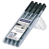 Artikelbild 1 für STAEDTLER Lumocolor Folienstifte schwarz 0,6 mm permanent, 4 St., Artikelnummer 903302