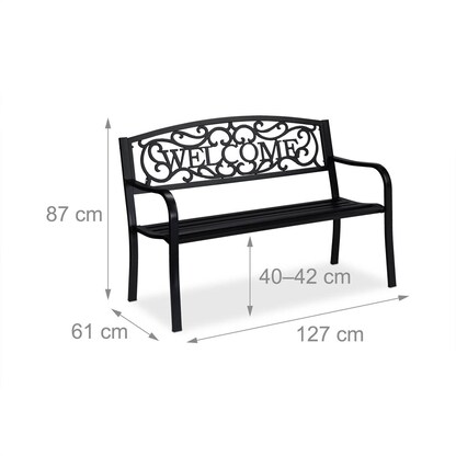 Artikelbild 2 für relaxdays Gartenbank 10030918_0 schwarz Metall 127,0 cm, Artikelnummer 767762