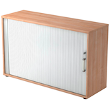 Artikelbild 1 für HAMMERBACHER 1732S Rollladenschrank nussbaum, silber 1 Fachboden 120,0 x 40,0 x 74,8 cm, Artikelnummer 861409