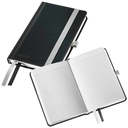 Artikelbild für LEITZ Notizbuch DIN A6 kariert, satin schwarz Hardcover 160 Seiten, 1 St., Artikelnummer 290135