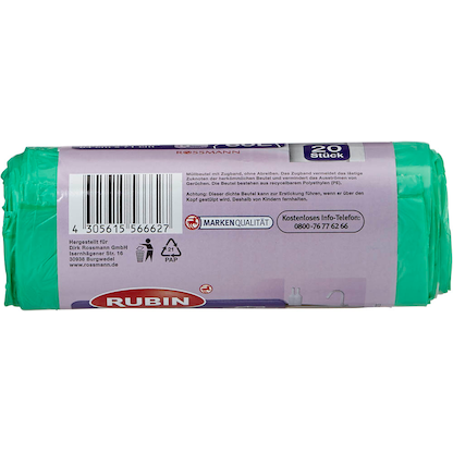 Artikelbild 4 für RUBIN Müllbeutel 60,0 l grün, 20 St., Artikelnummer 213112